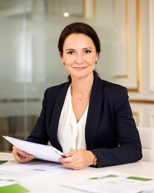 Beraterin in einem Wiener Besprechungsraum mit Notizbuch und ruhiger, professioneller Ausstrahlung